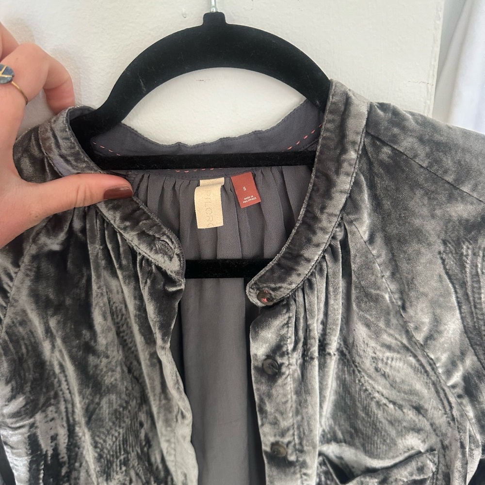 Anthropologie velvet button down